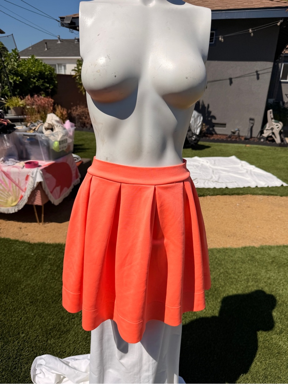 Honey Punch Coral Skater Skirt